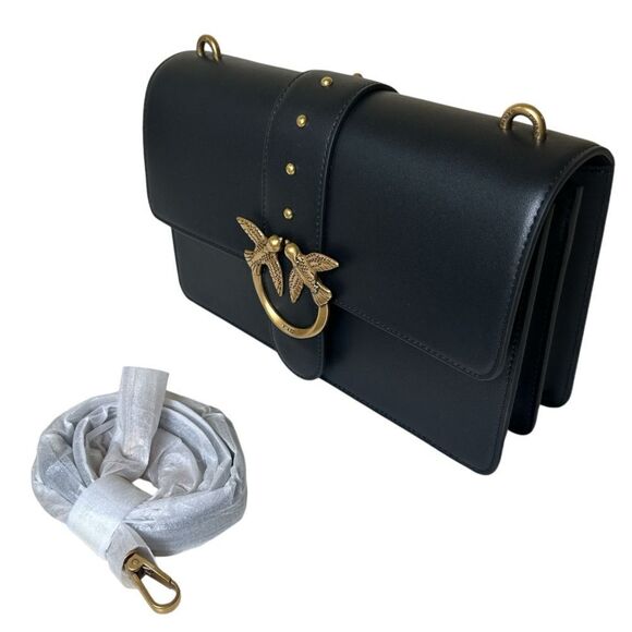 PINKO Love Classic Leather Shoulder Cross-Body Bag - Picture 4 of 10